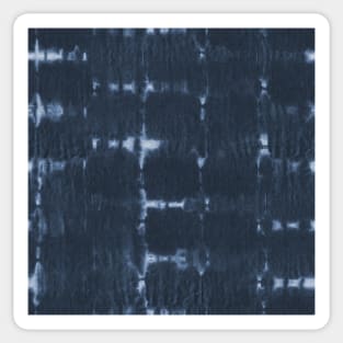 Soft texture of Shibori squares - navy blue Sticker